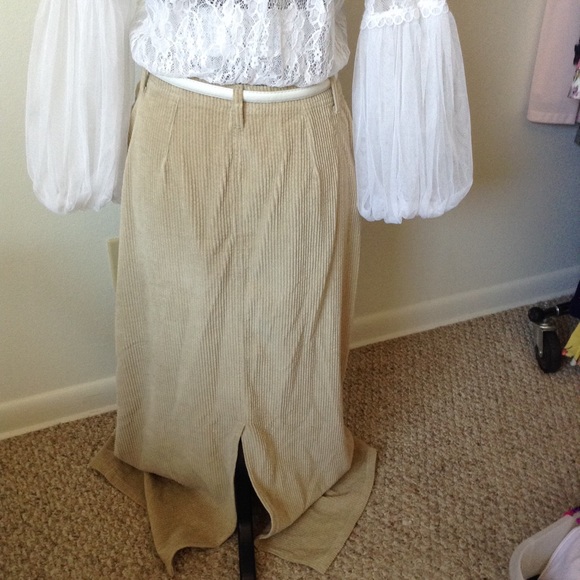DESIGN CONCEPTS  TAN CORDUROY MAXI SKIRT 10 - Picture 2 of 4